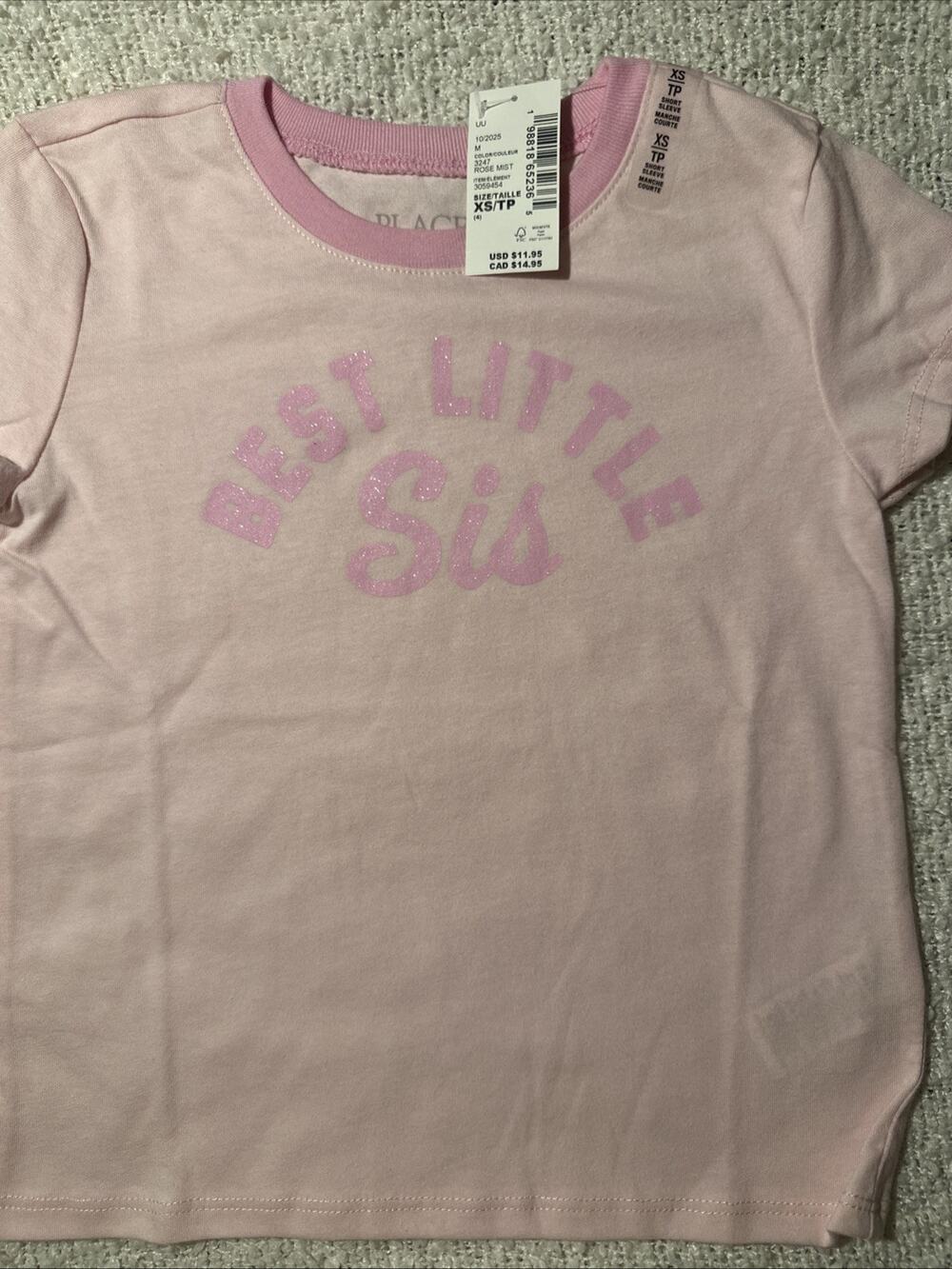 Best Little Sis Children’s Place Toddler Girls Shirt Size X Small New With Tag